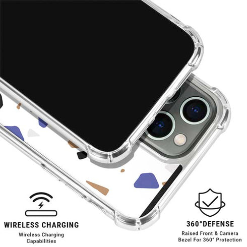 White Terrazzo iPhone 16 Pro Clear Case